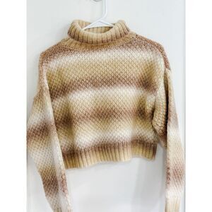 ZARA Turtleneck Knit Sweater Cropped Length, Long Sleeves, Excellent Condition